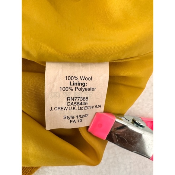 J-Crew #2  Yellow Lined Pencil Skirt w/ Back Split, 10p - Picture 11 of 12